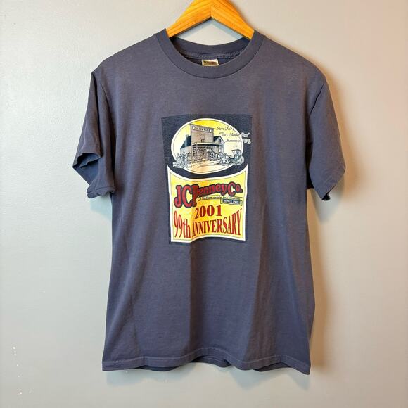 Retro JC Penney Tee 99th Anniversary T-Shirt Graphic Blue 2001 - Picture 1 of 4